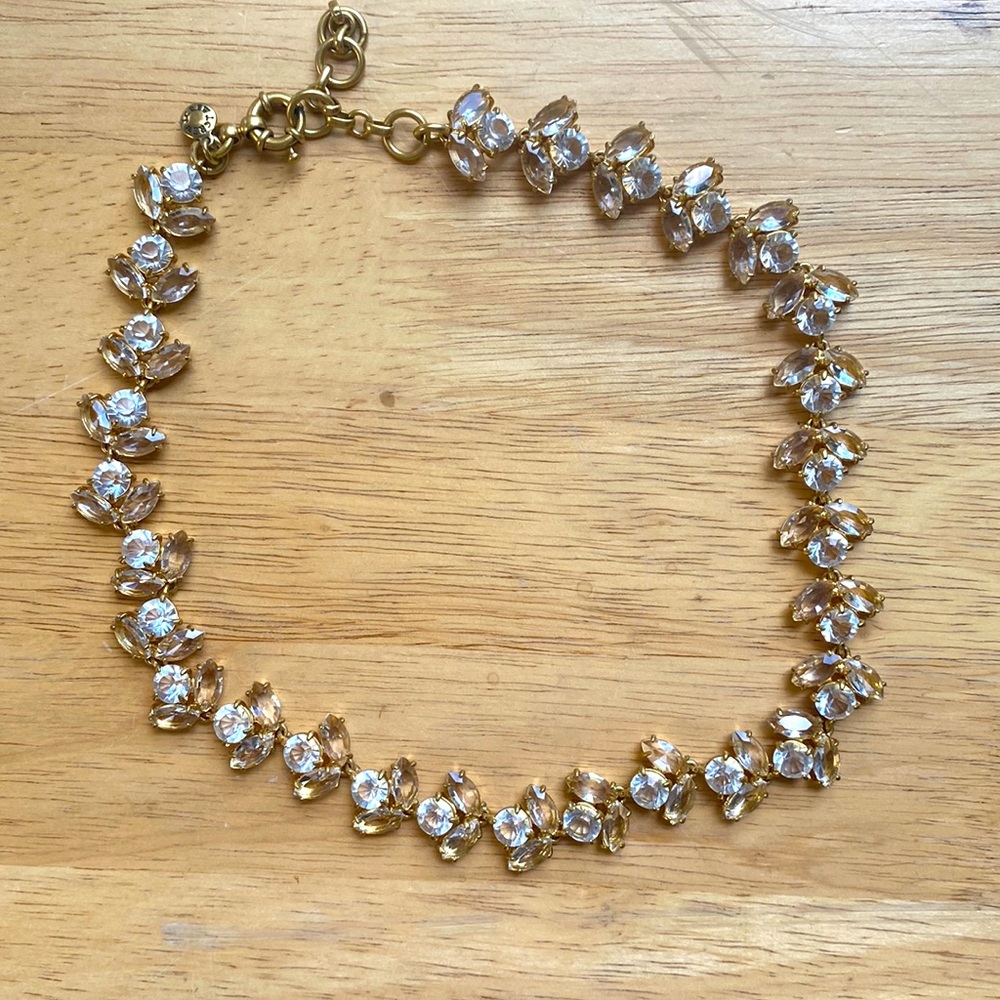 Cute gold and crystal J. Crew necklace! Hardly worn and in style!